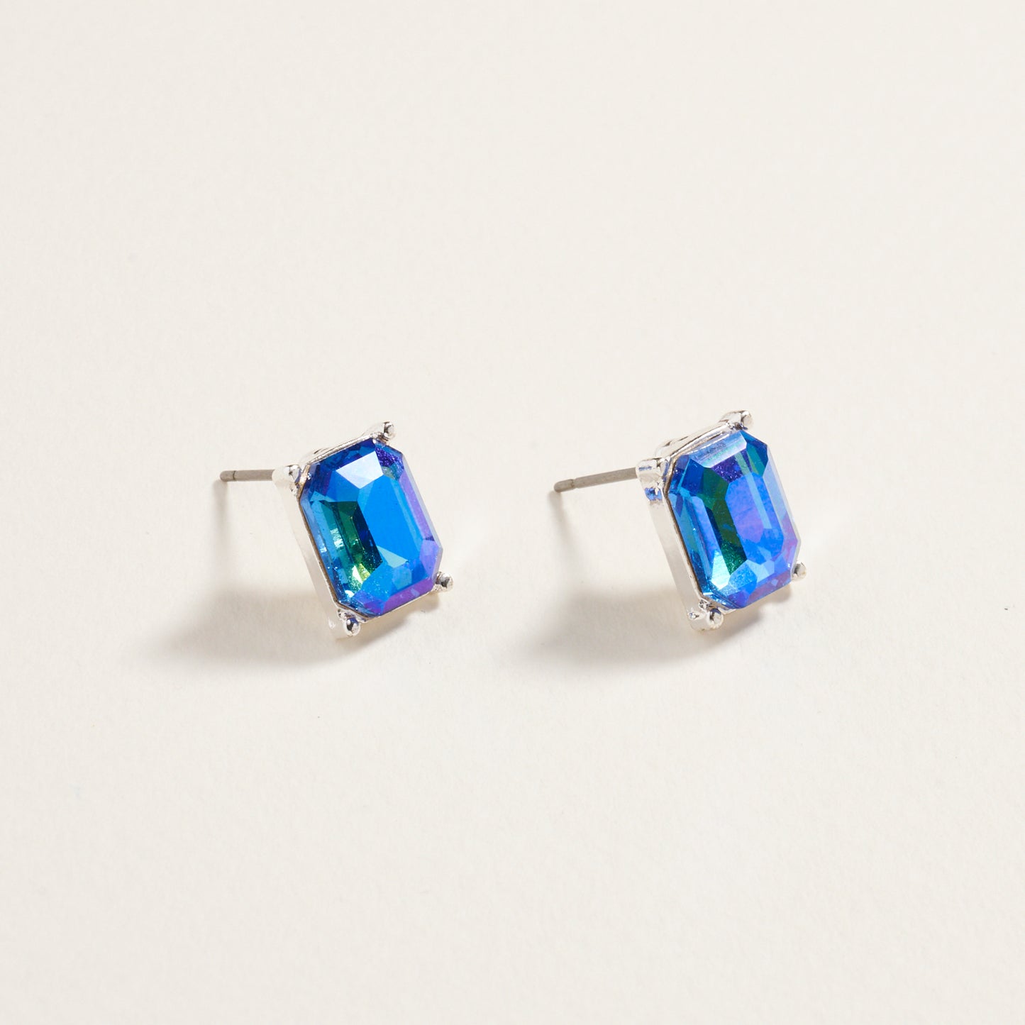 Rectangle Rhinestone Post Earrings Jewelry