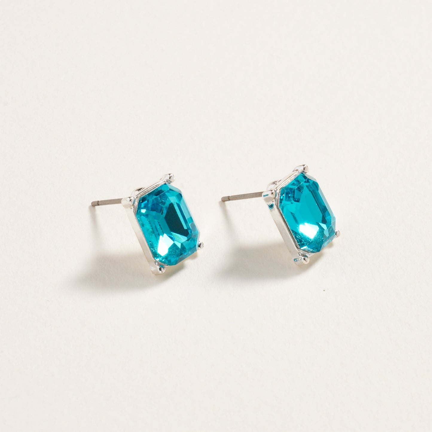 Rectangle Rhinestone Post Earrings Jewelry