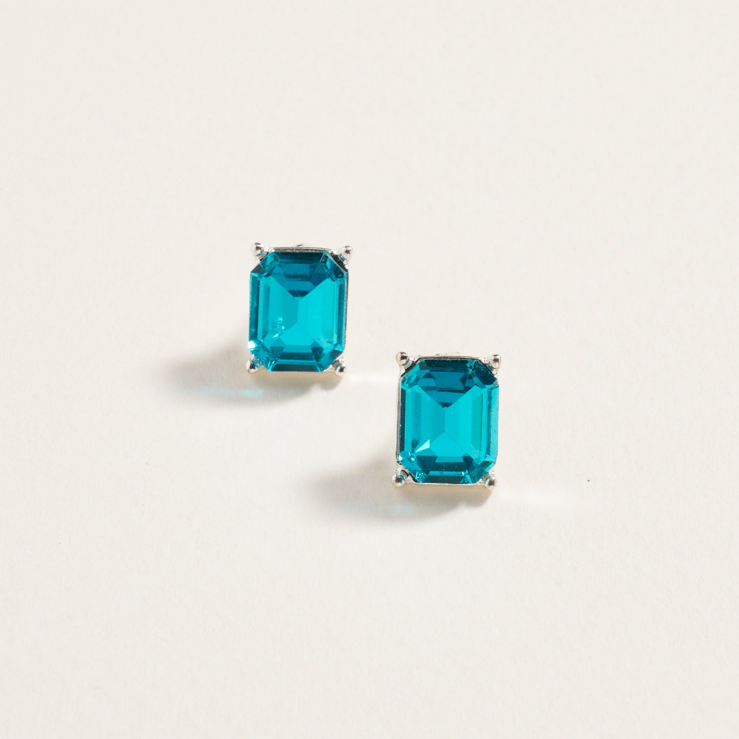 Rectangle Rhinestone Post Earrings Jewelry