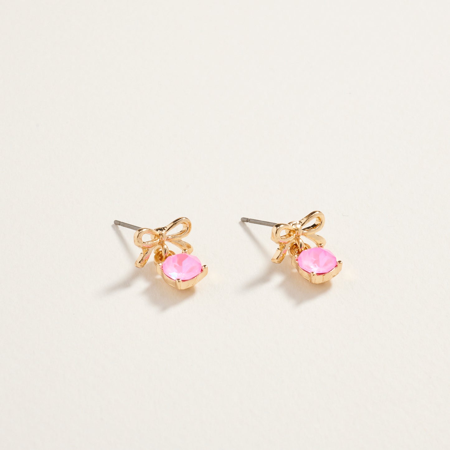 Rhinestone Stud Bow Ribbon Post Earrings Jewelry