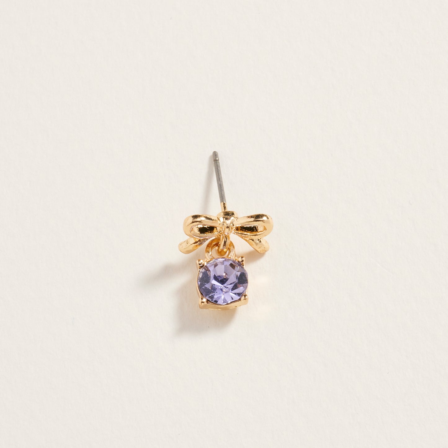 Rhinestone Stud Bow Ribbon Post Earrings Jewelry