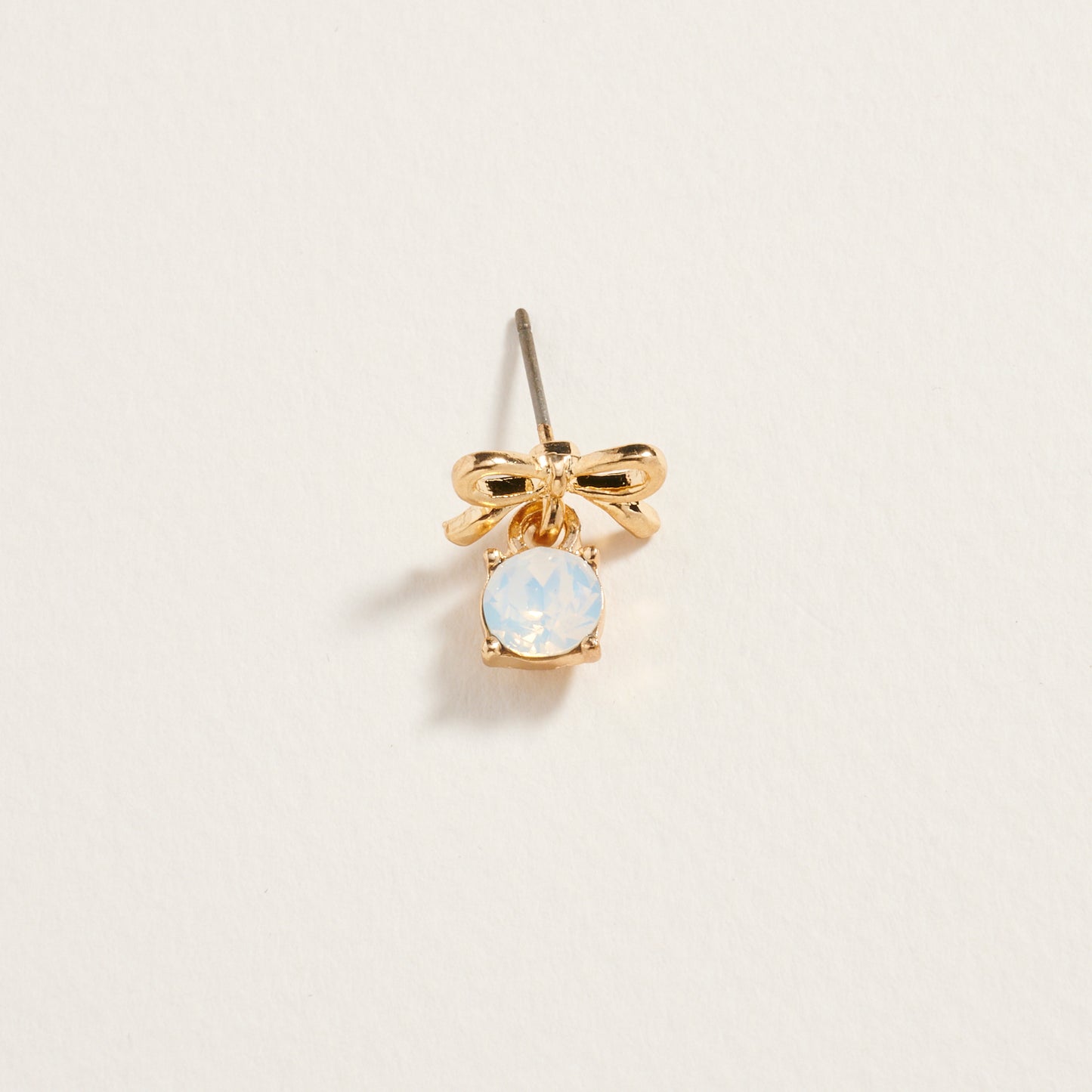 Rhinestone Stud Bow Ribbon Post Earrings Jewelry
