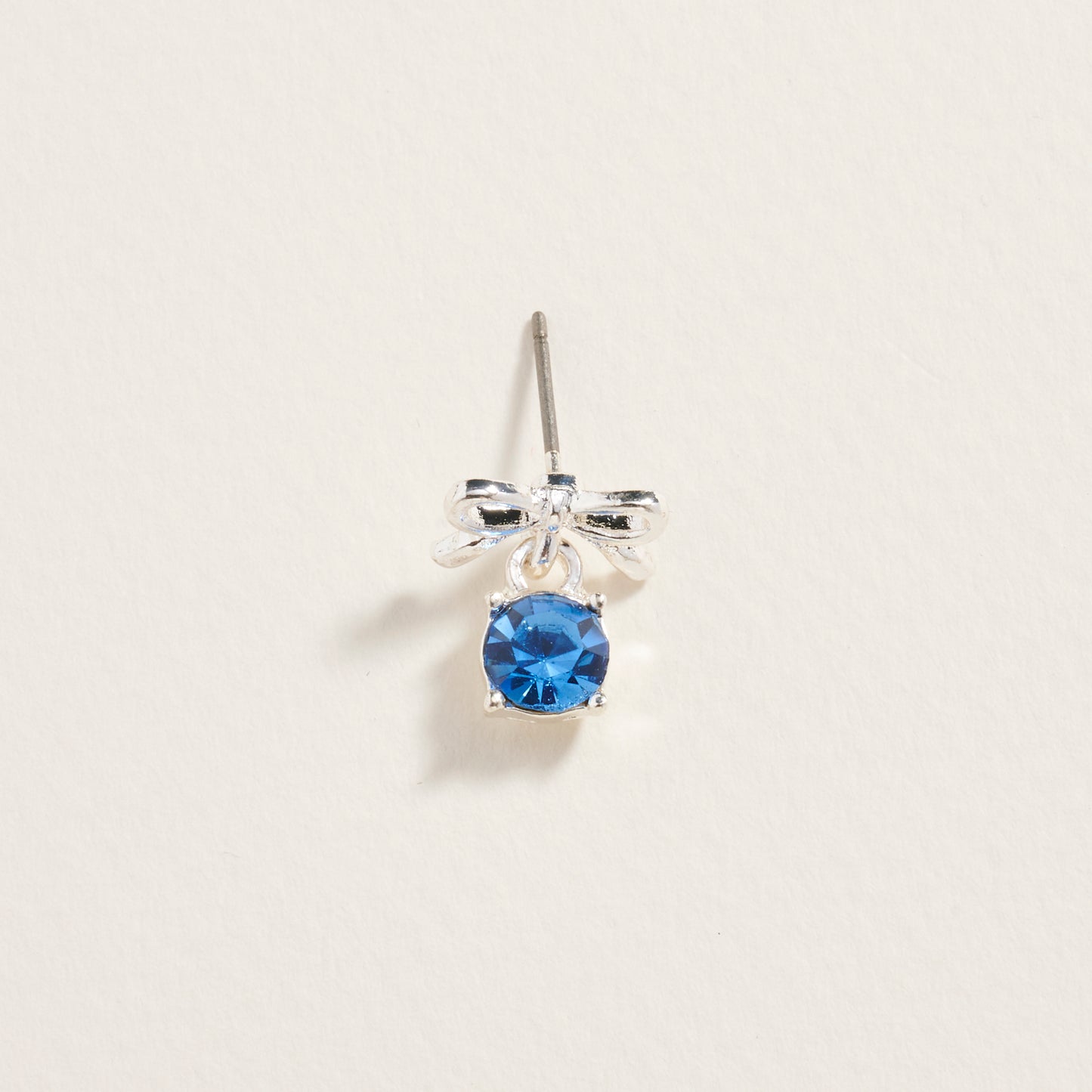 Rhinestone Stud Bow Ribbon Post Earrings Jewelry