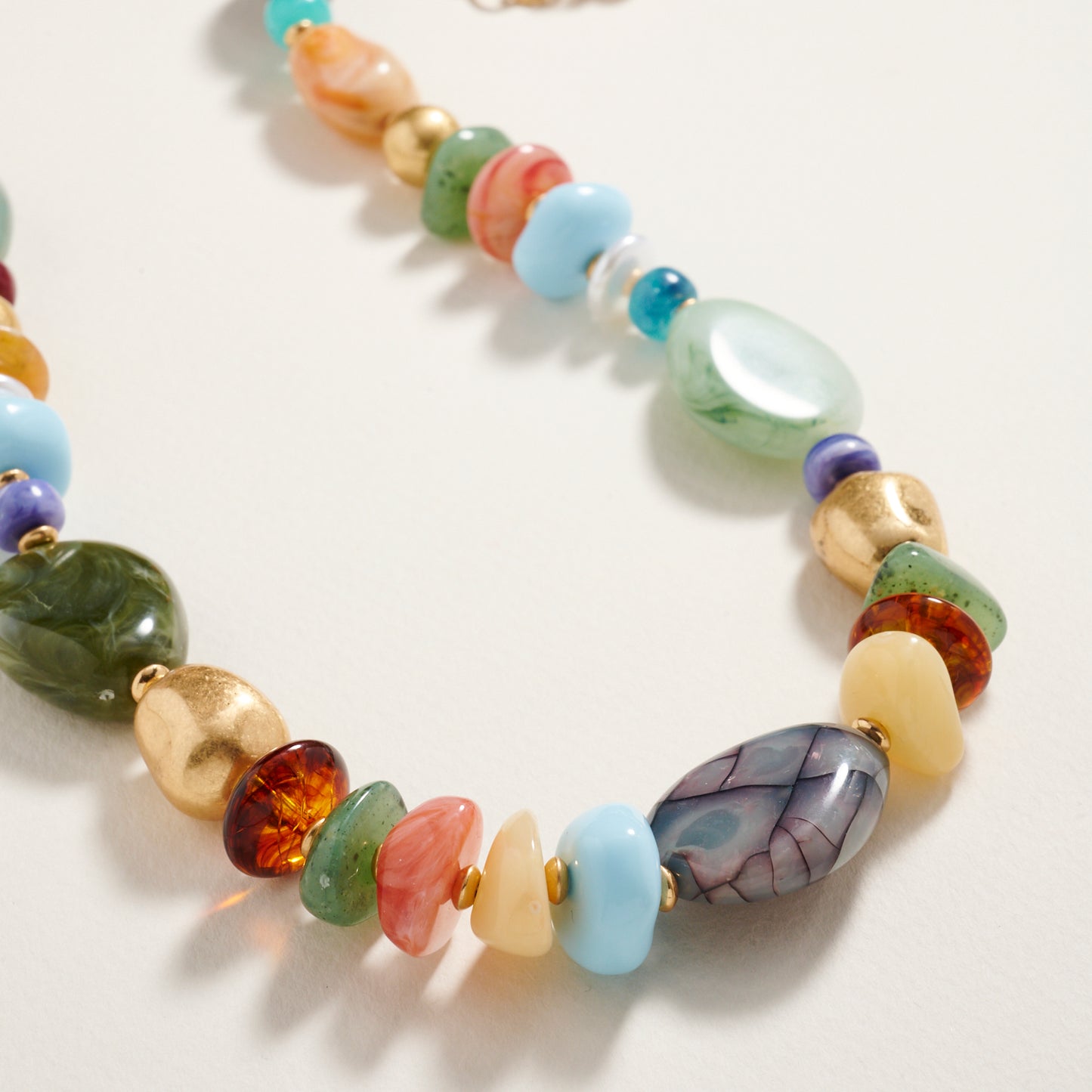 18 Inch Natural Mixed Marbled Ombre Necklace