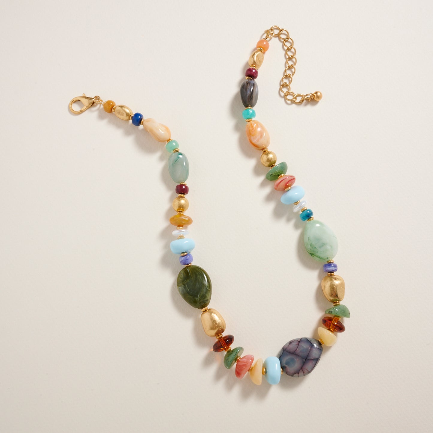 18 Inch Natural Mixed Marbled Ombre Necklace