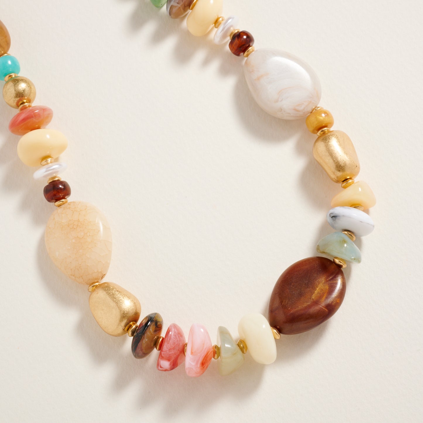 18 Inch Natural Mixed Marbled Ombre Necklace