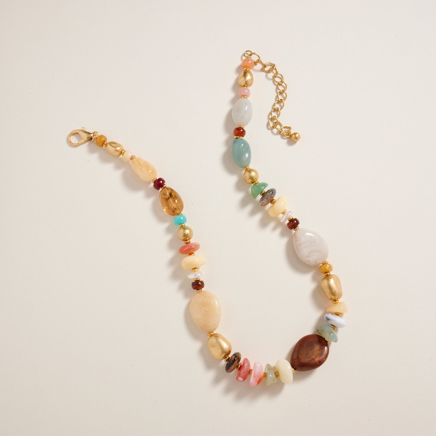 18 Inch Natural Mixed Marbled Ombre Necklace