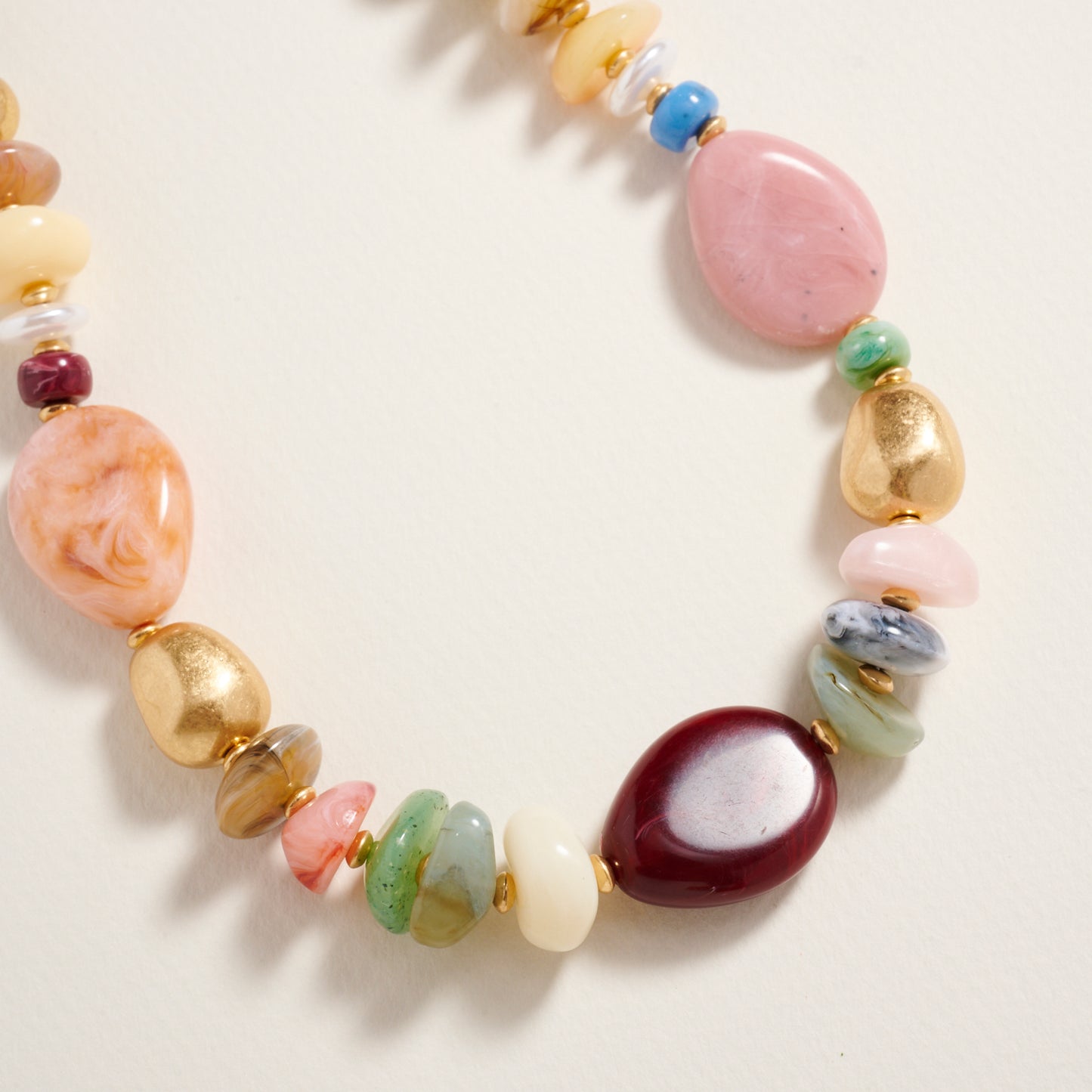 18 Inch Natural Mixed Marbled Ombre Necklace