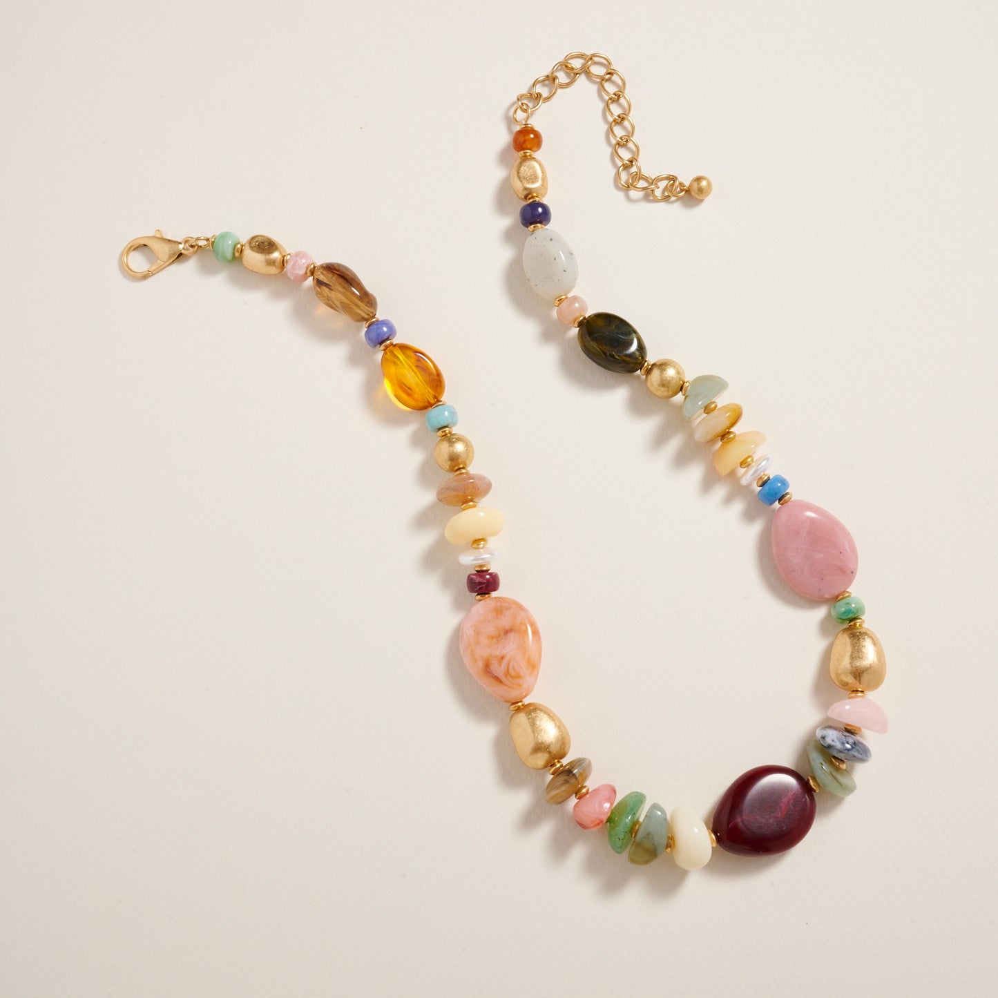 18 Inch Natural Mixed Marbled Ombre Necklace
