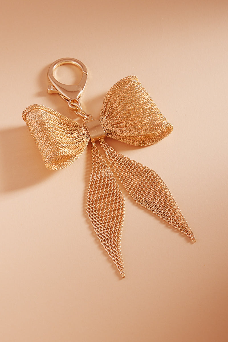 Mesh Keychain Mesh Chain Bow Shaped Bag Charm Keychain – Designature Newyork