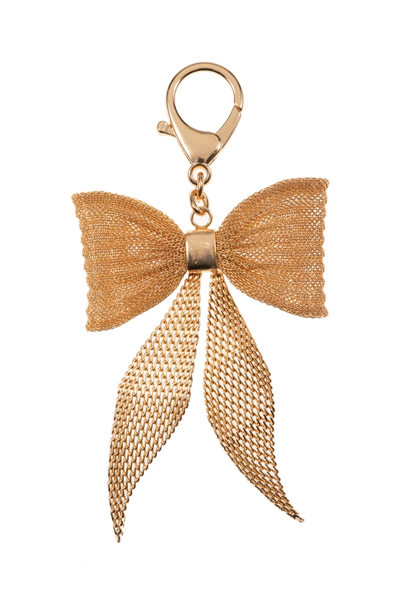 Mesh Keychain Mesh Chain Bow Shaped Bag Charm Keychain – Designature Newyork