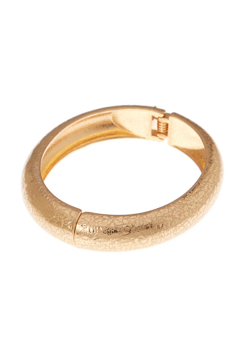 Textured Metal Open Bangle Bracelet