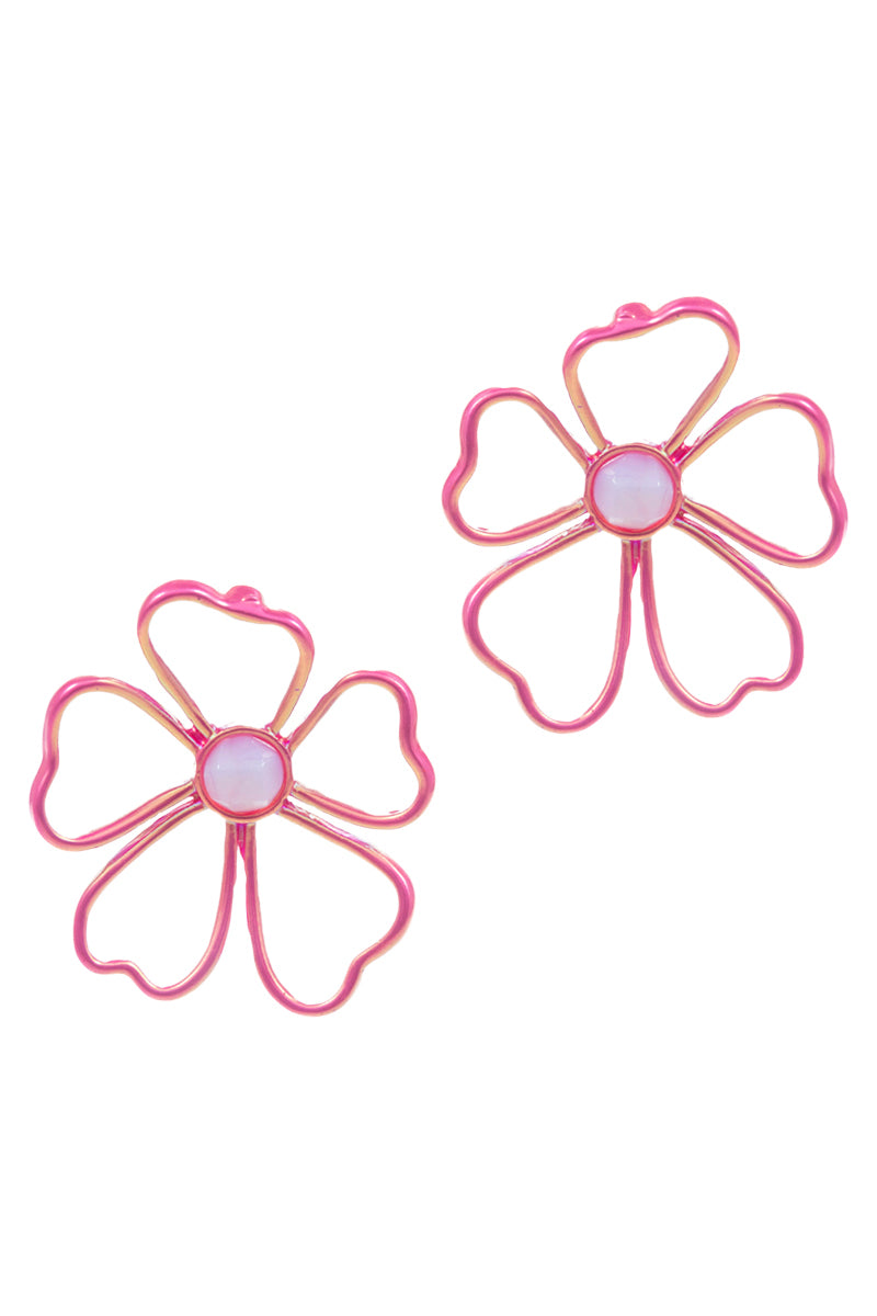 Flower Ab Stone Post Earrings