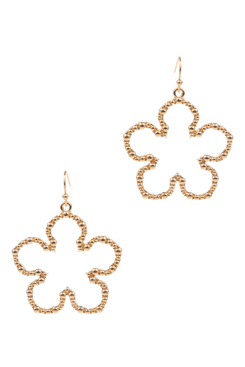Flower Metal Hook Earrings