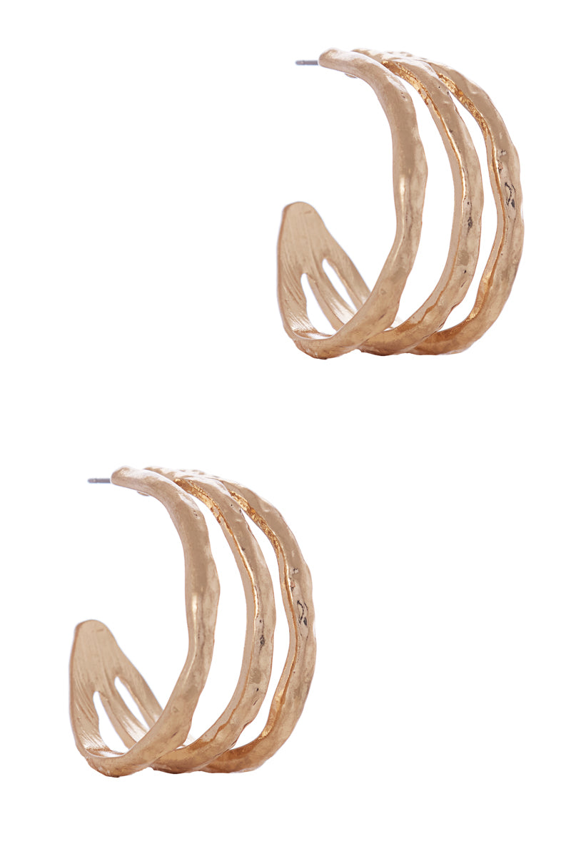 3 Lines Layered Hoop Earrings
