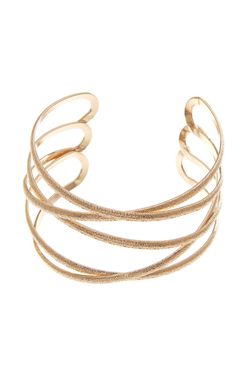 Lines Textured Metal Cuff Bracelet
