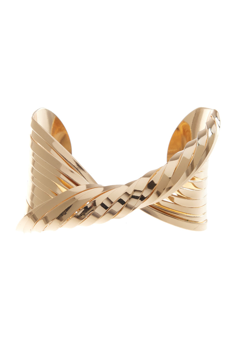 Twist Textured Metal Cuff Bracelet
