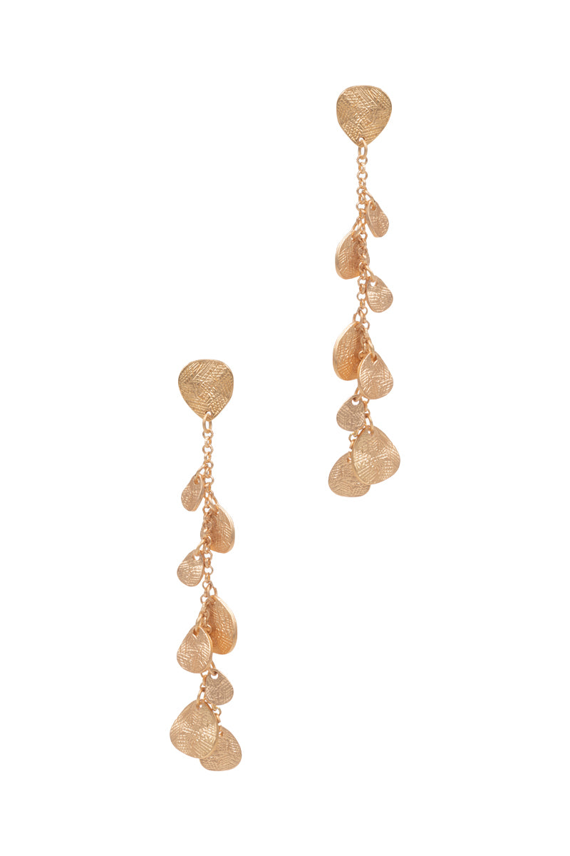 Etched Textured Basic Metal Charmed Post Earrings