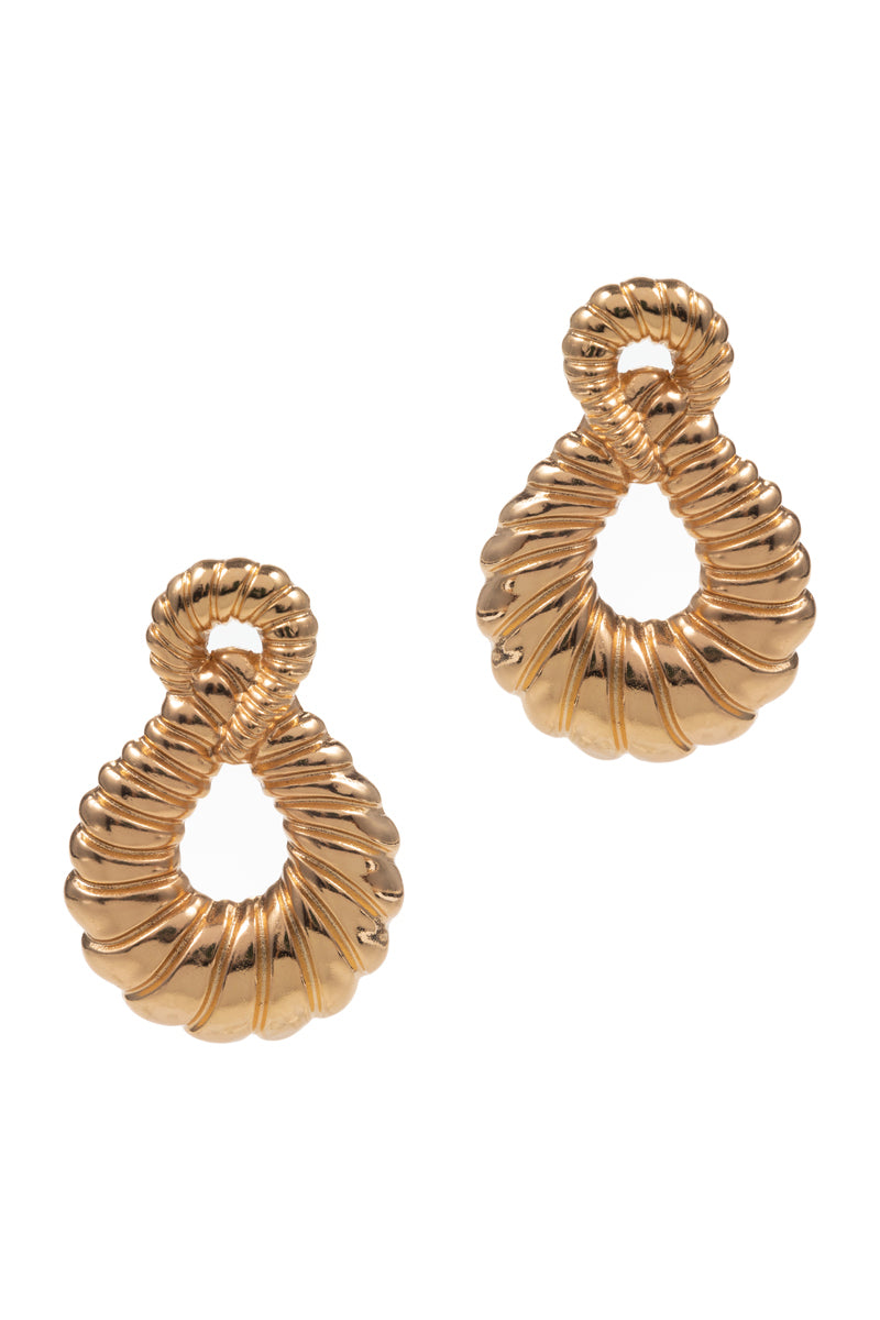 Twisted Vintage Textured Metal Post Earrings