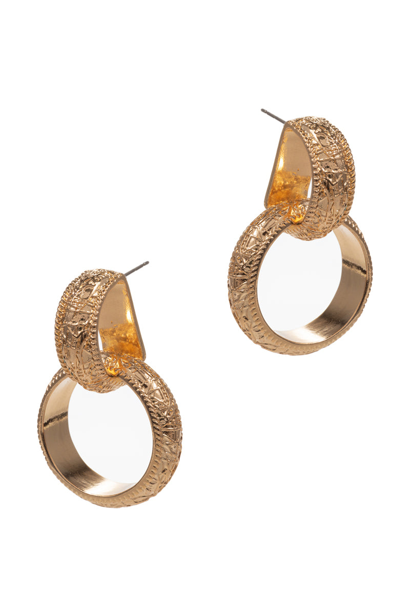 Linked Rings Metal Post Earrings