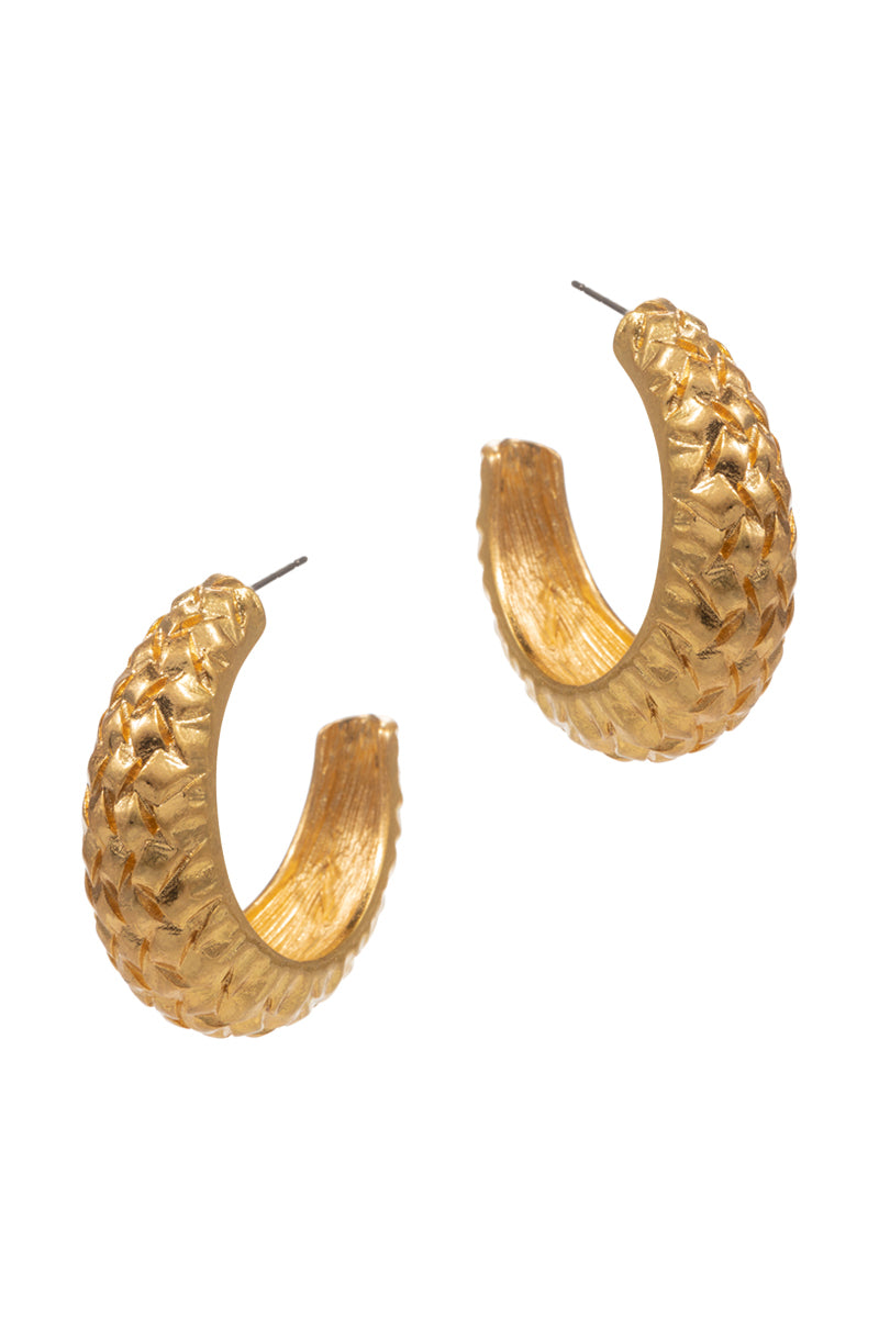 Bumpy Shaped Metal Pin Hoop Earrings
