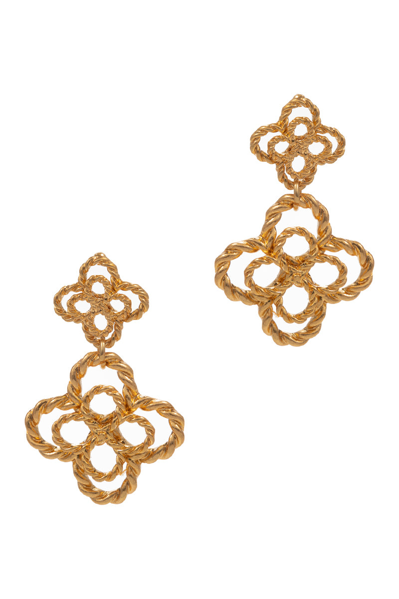 Quad Circles Metal Post Earrings