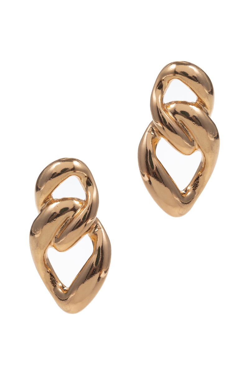 Vintage Metal Link Post Earrings