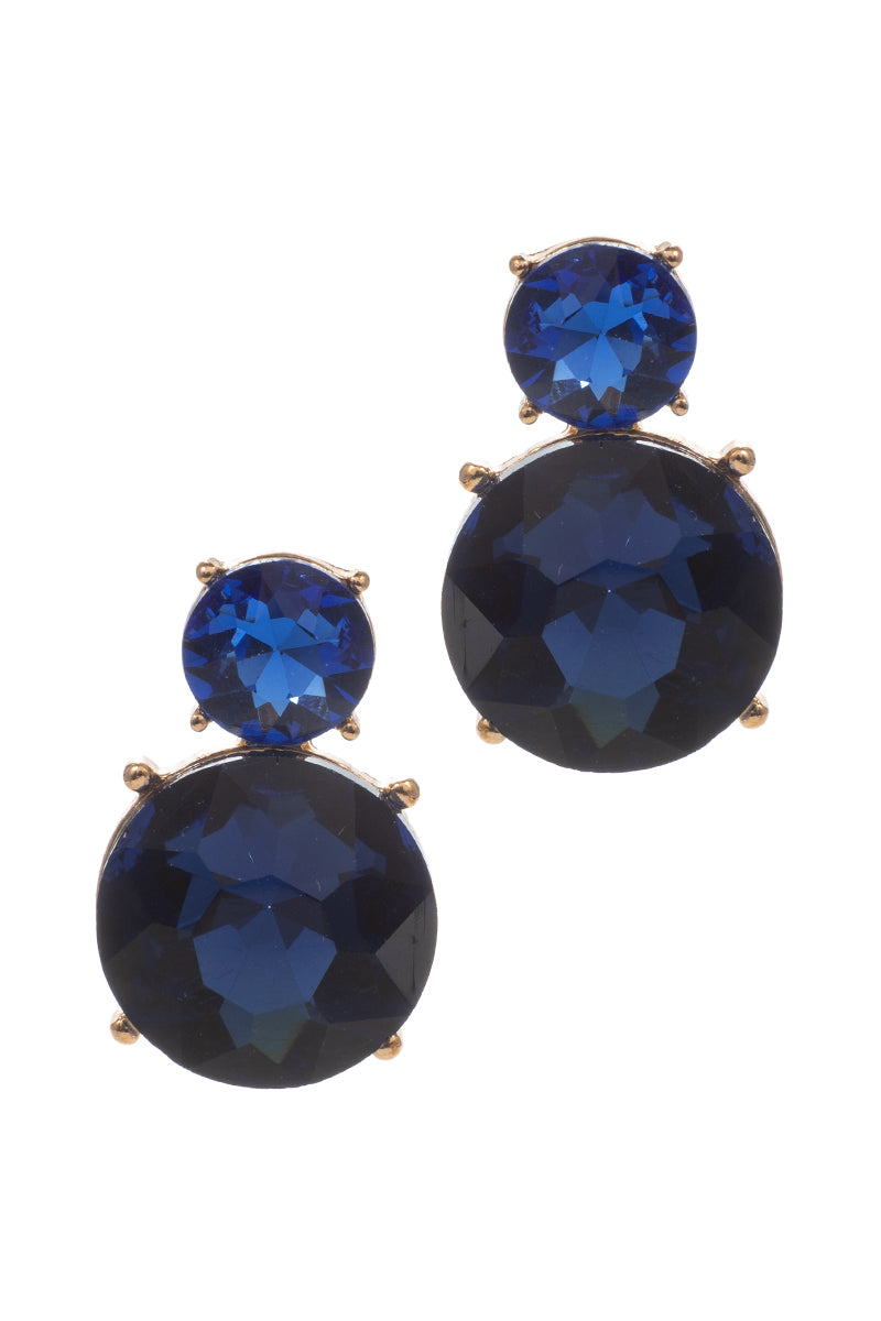 Color Combination Glass Stone Post Earrings