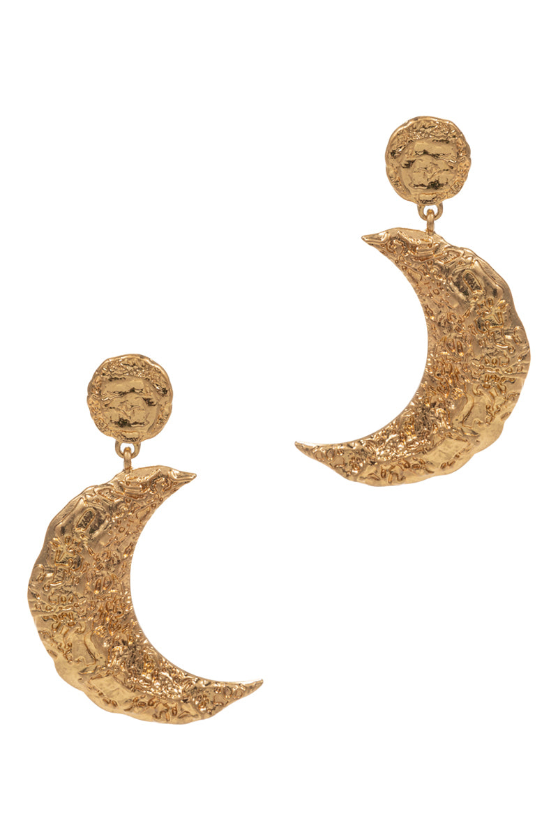 Moon Shaped Metal Post Earrings