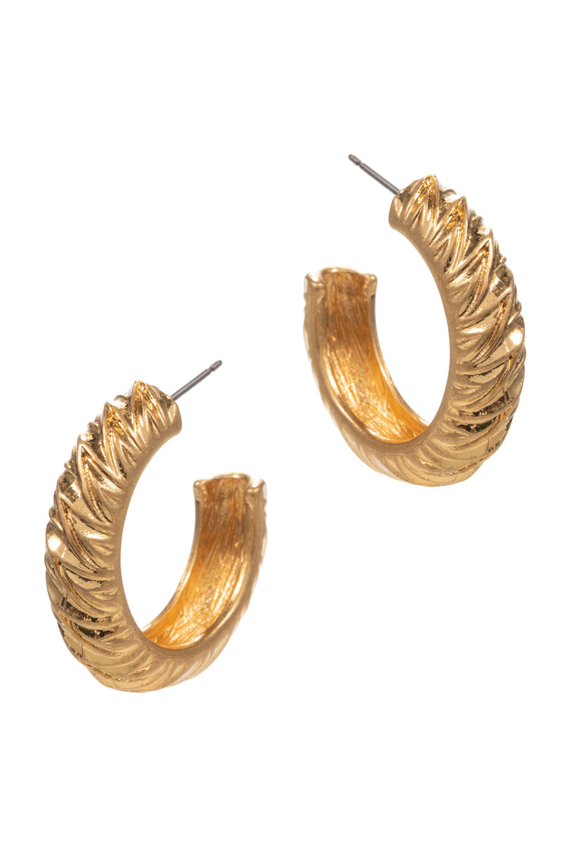 Thick Round Shaped Vintage Metal Hoop Earrings