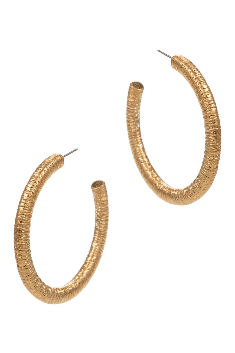 Simple Round Shaped Metal Hoop Earrings
