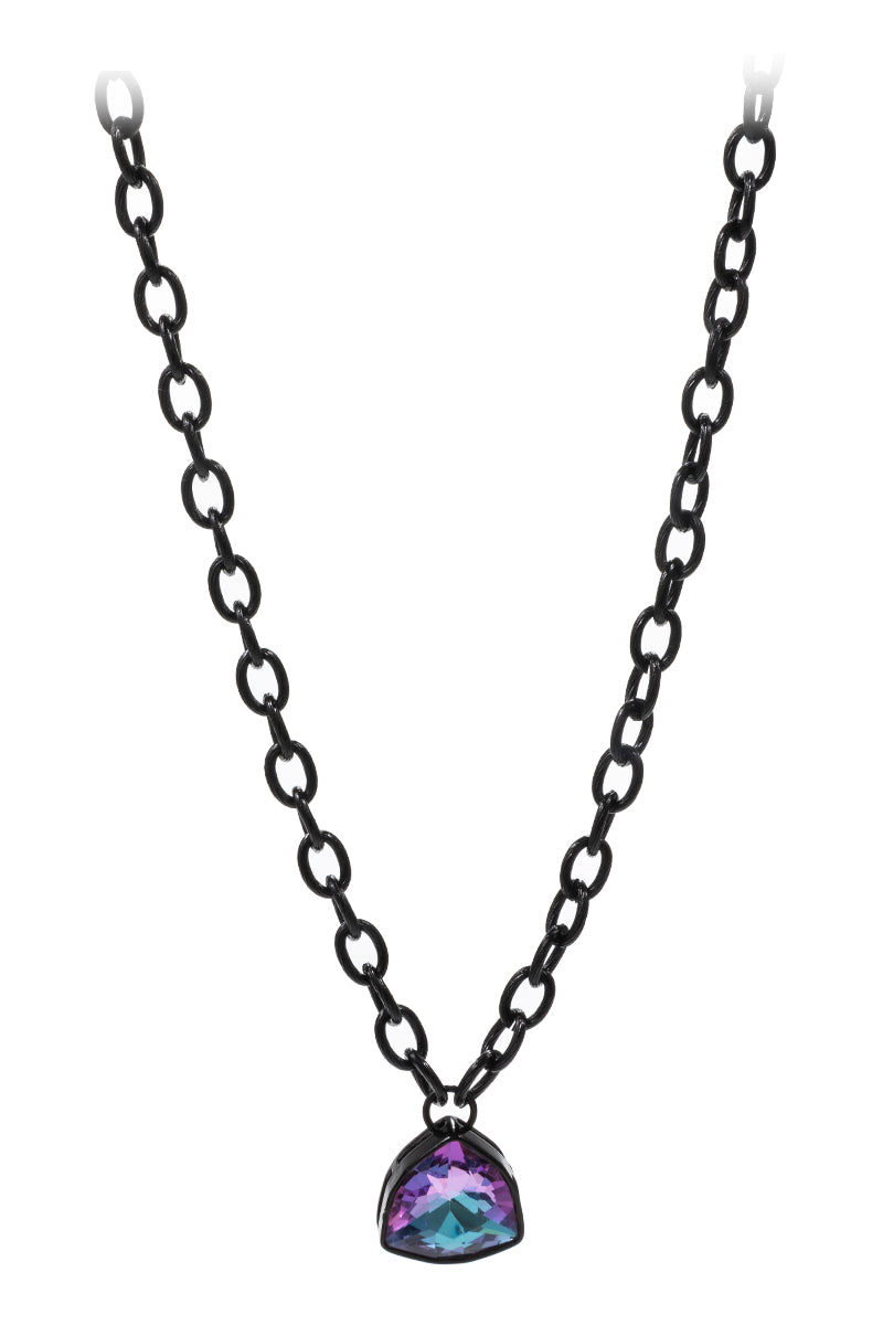 Irregular Shaped Glass Rhine Stone Short Necklace