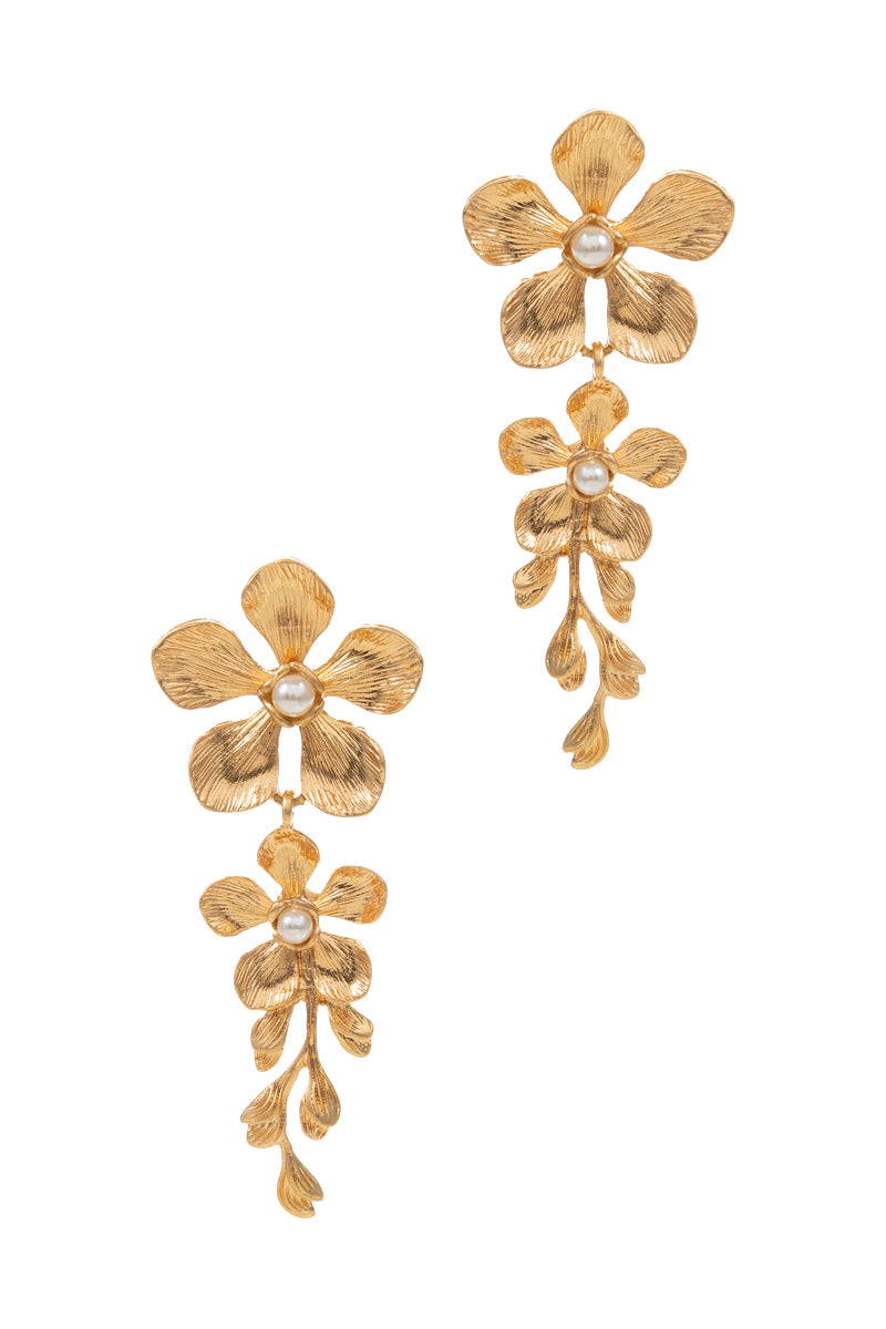 Flower Shaped Petal Statement Post Earrings