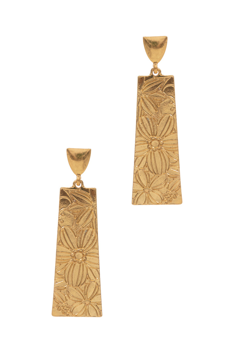 Rectangle Shaped Basic Metal Post Earrings
