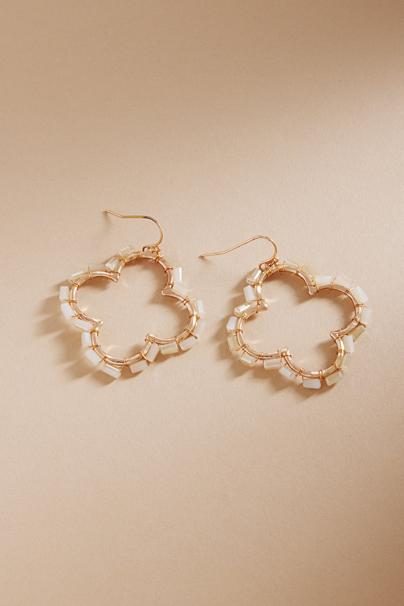Clover Shaped Metal Hook Earrings