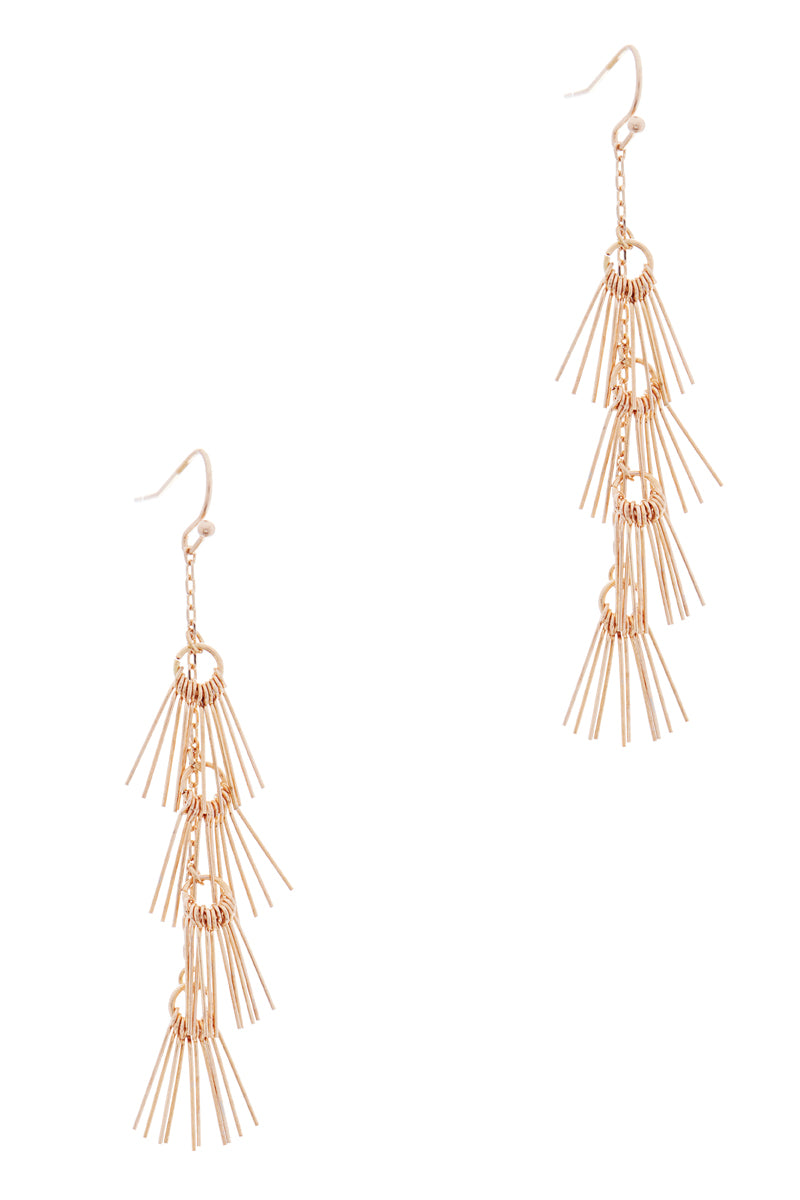 Fan Shaped Brass Basic Metal Hook Earrings