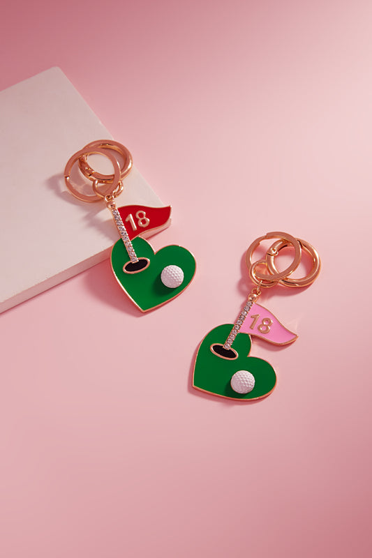 Sports Golf Hole Enamel Stones Color Ball Keychain