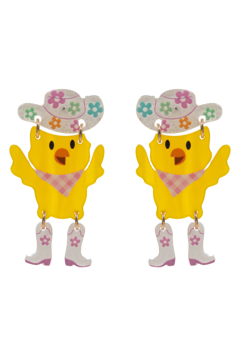 Easter Chick Acetate Western Style Post Earrings