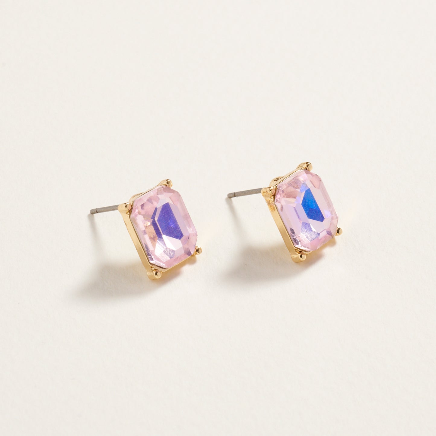 Rectangle Rhinestone Post Earrings Jewelry