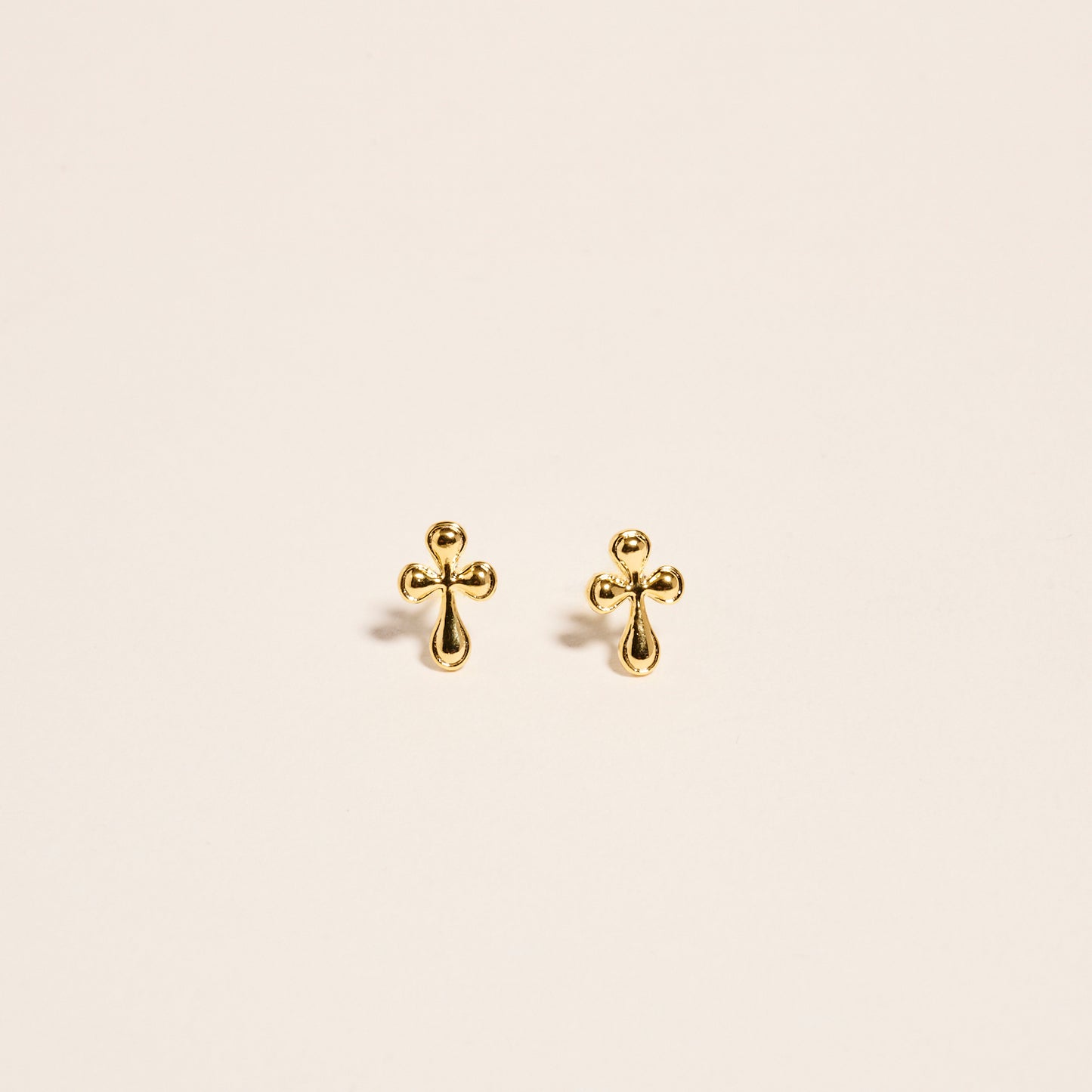 18K Gold Dipped Cross Christian Faith Post Earring