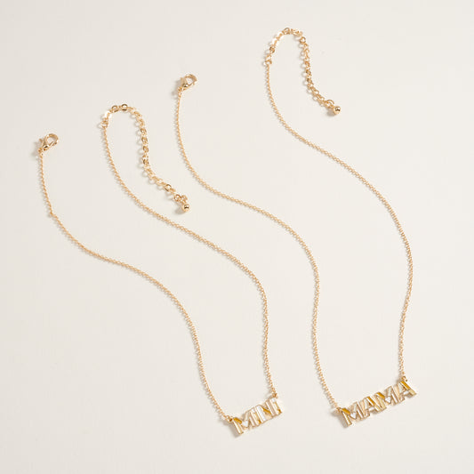 Mama And Mini Metal 2Set Necklace